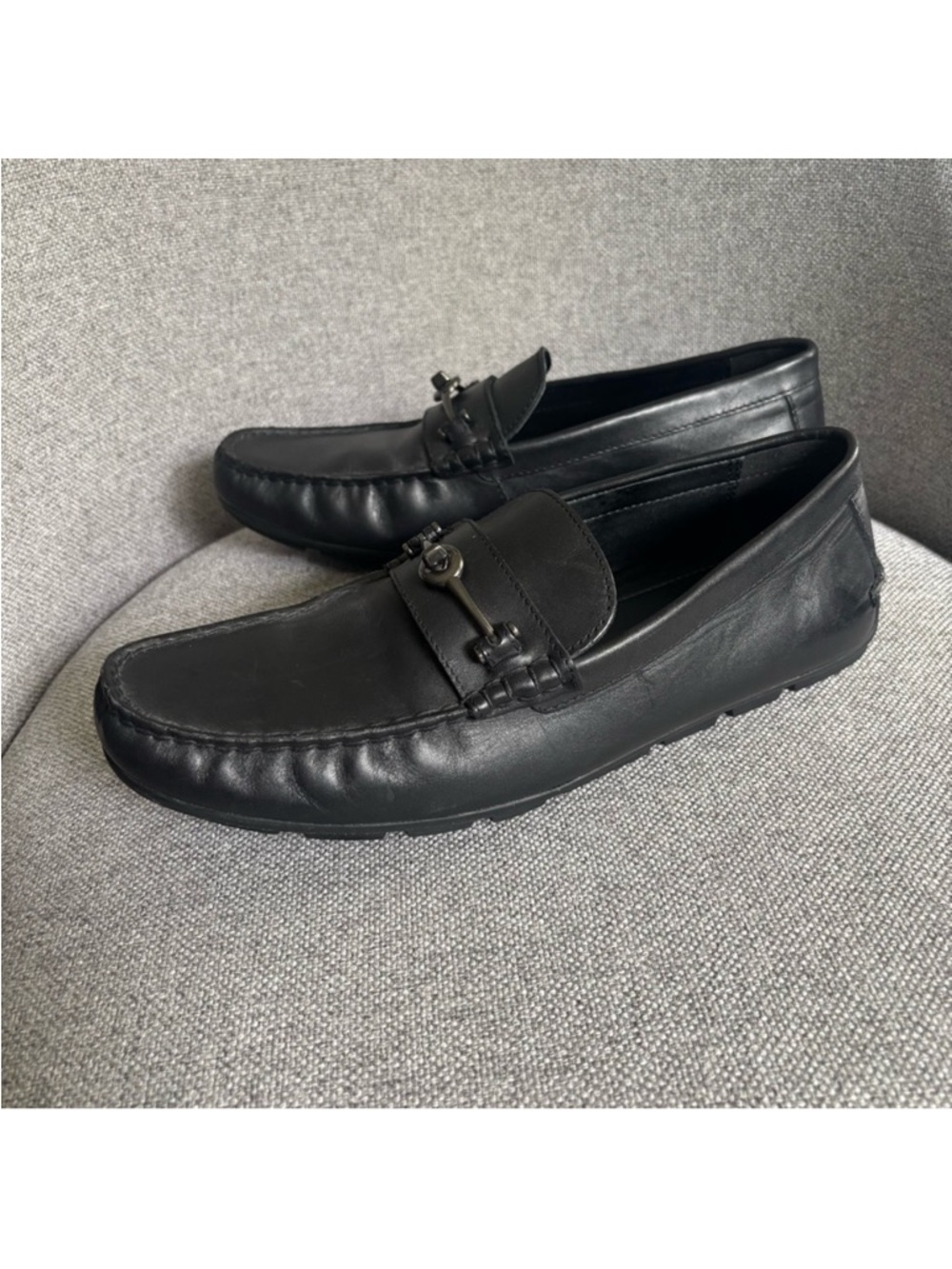 COACH Mott Driver Leather Loafer Moccasin Slip-on Black Men’s Size 8.5D‎